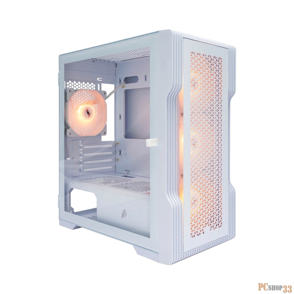 Корпус 1STPLAYER TRILOBITE T3 ARGB White / mATX / 4x 120mm ARGB fans inc. / T3-WH-4F2-W(AP)
