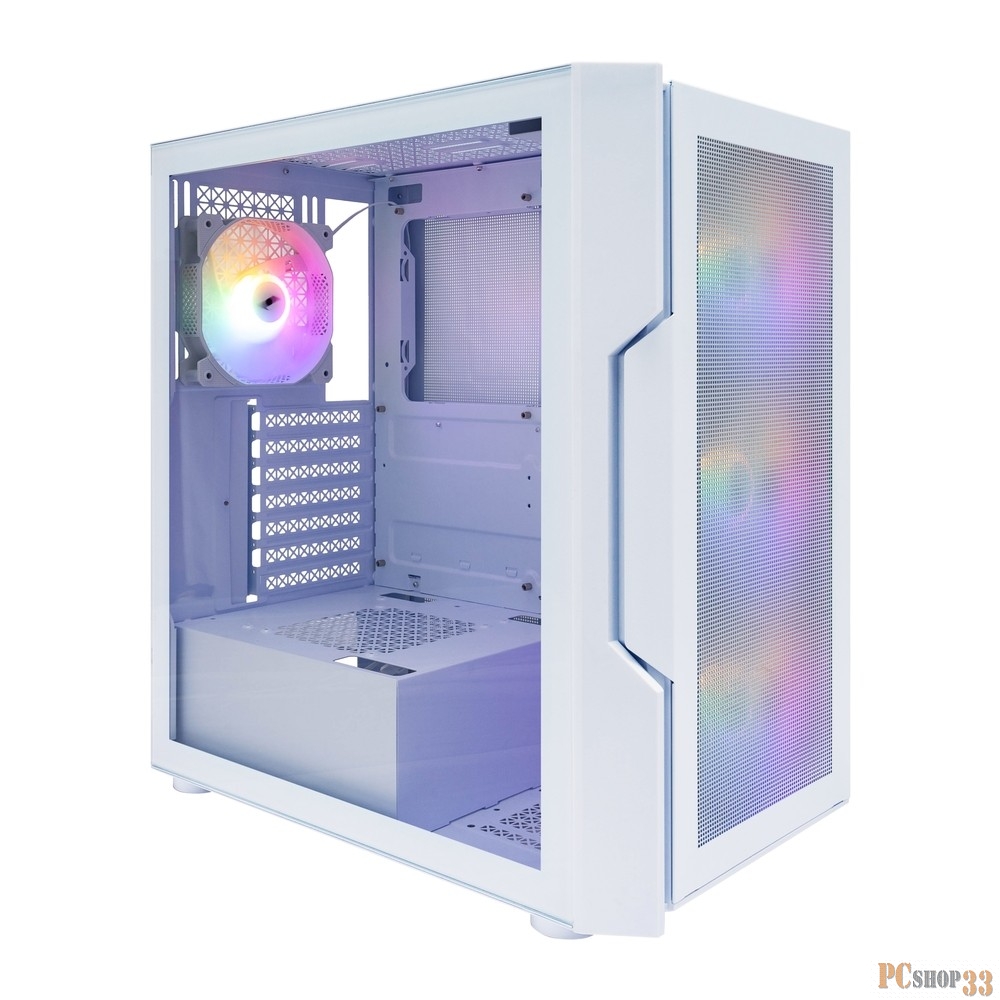 Корпус 1STPLAYER TRILOBITE T7-P White / ATX / 4x120mm LED fans / T7-P-WH-4F1-W