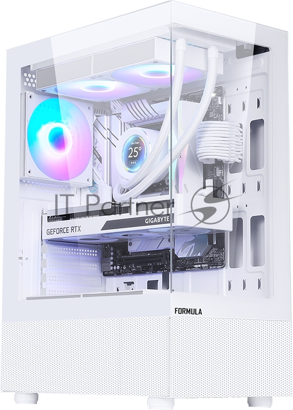 Корпус Formula Crystal Z1 PLUS белый без БП ATX 2xUSB2.0 1xUSB3.0 1xUSB3.1 audio bott PSU