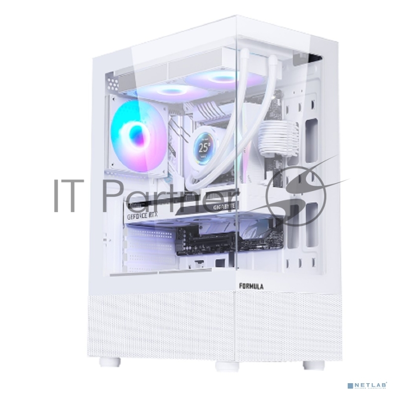 Корпус Formula Crystal Z1 PLUS белый без БП ATX 2xUSB2.0 1xUSB3.0 1xUSB3.1 audio bott PSU