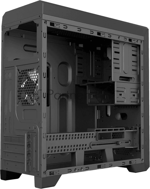 Корпус Zircon Ares без БП (Midi Tower, Micro-ATX, Black, 1*USB3.0+2*USB2.0)