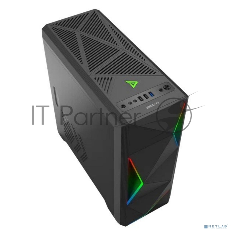 Корпус Zircon Ares без БП (Midi Tower, Micro-ATX, Black, 1*USB3.0+2*USB2.0)