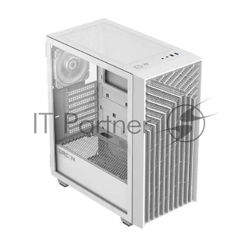 Корпус Zircon Tropez WT без БП (Midi Tower,ATX,Бел,1*USB3.0,1*USB2.