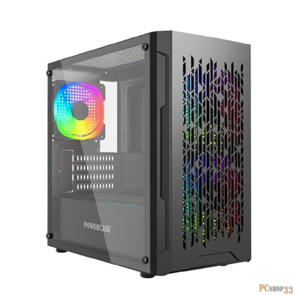 Корпус Powercase Mistral Micro D3B ARGB, Tempered Glass, 2x 140mm ARGB PWM+1x 120mm ARGB PWM, чёрный, mATX (CMMDB-A3)