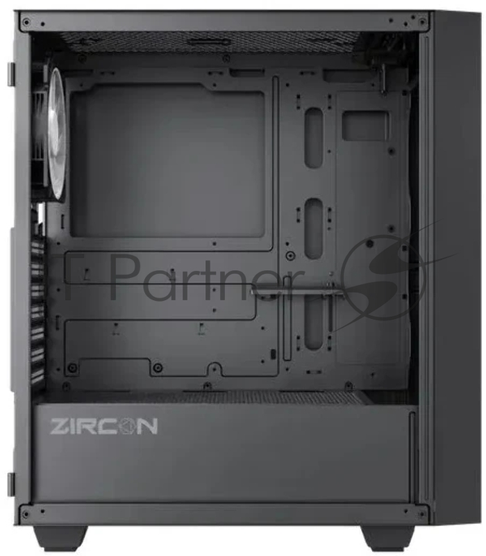 Корпус Zircon Tropez BK без БП (Midi Tower,ATX,Черн,1*USB3.0,1*USB2
