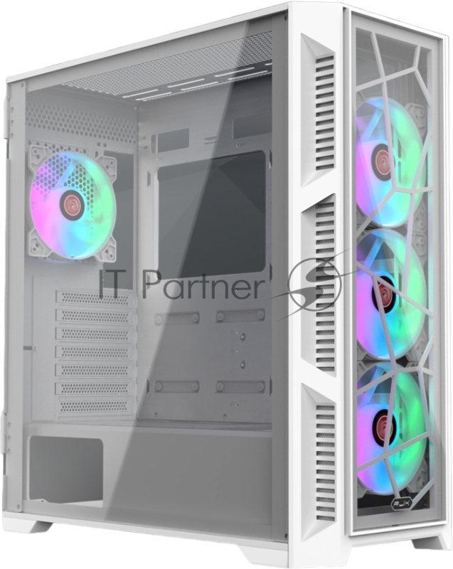 Корпус AGOS ULTRA WHITE TG4 (E-ATX 4pcs ARGB 120x120x25mm fans pre-installed Type C + USB3.0 port 4.0mm Tempered glass with hinge design 3.5 HDDx2 + 2.5 SSD/HDDx3)