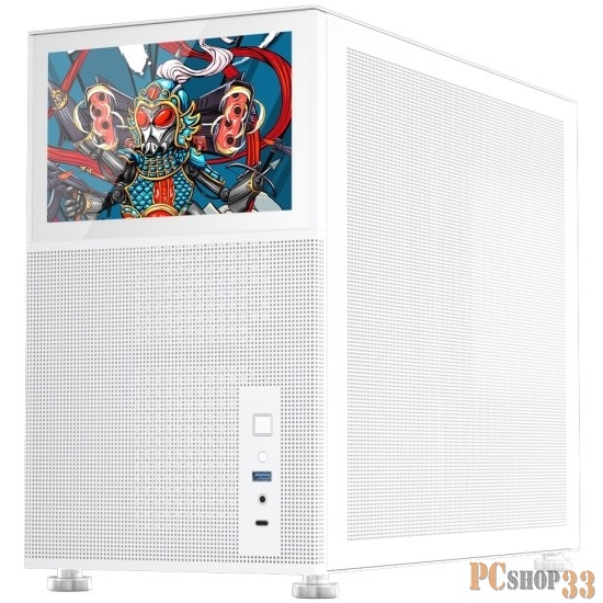 Корпус 1STPLAYER MIKU Mi6 EV White / mATX, 8 LCD display, USB-C / Mi6-EV-WH