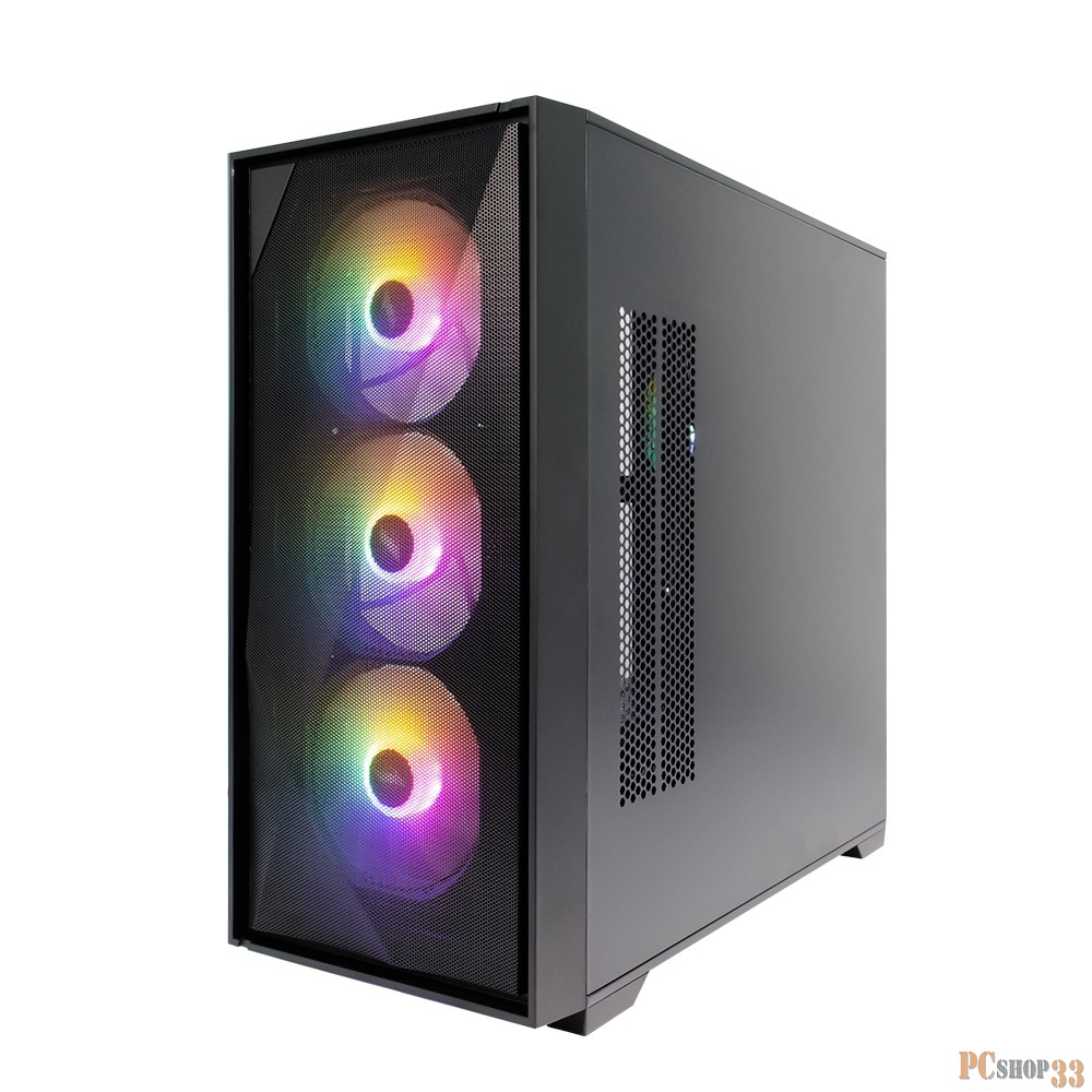 Корпус 1STPLAYER DK D6 Black / mATX / 4x120mm LED fans / D6-BK-4F1