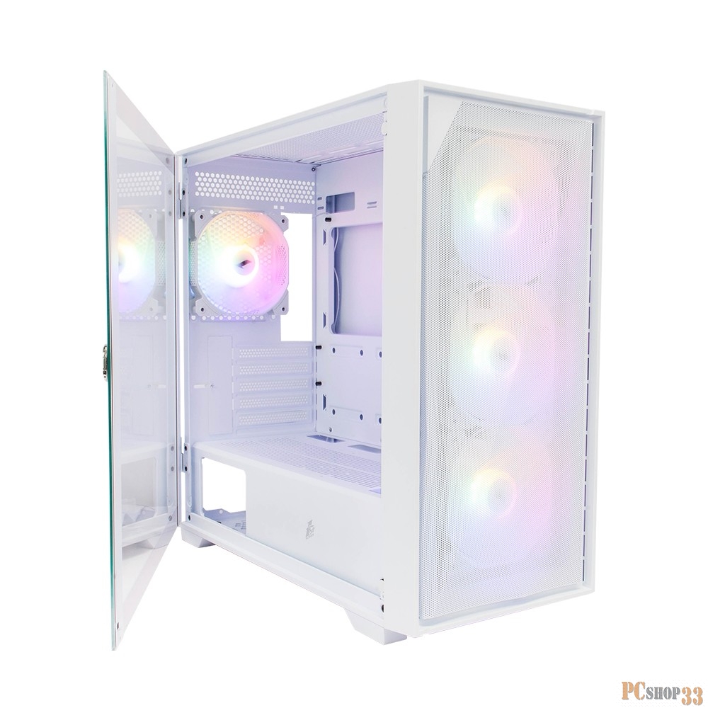 Корпус 1STPLAYER DK D6 White / mATX / 4x120mm LED fans / D6-WH-4F1-W