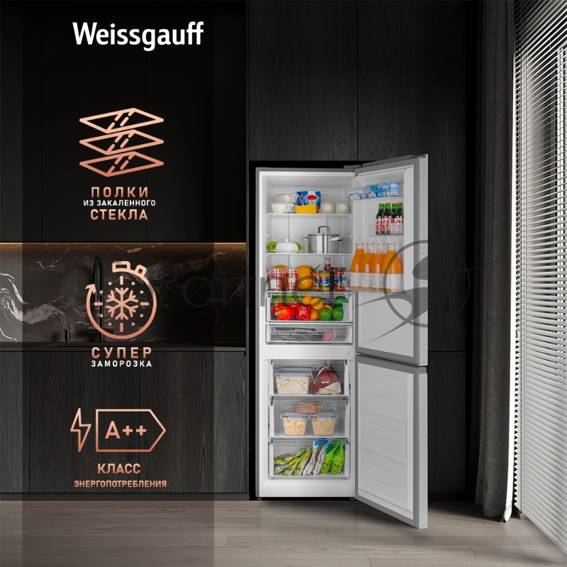 Холодильник Weissgauff WRK 185 Total NoFrost Inverter Inox