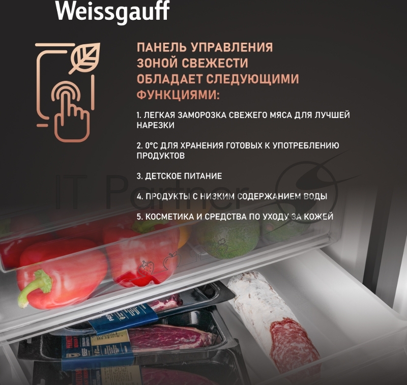 Холодильник Weissgauff WRK 185 Total NoFrost Inverter Inox