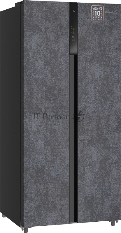 Холодильник Weissgauff WSBS 500 Inverter NoFrost Rock Glass