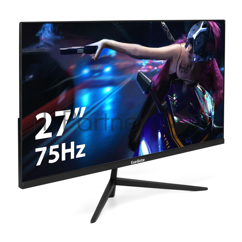 Монитор 27 ExeGate SmartView EZ2700A (IPS, 1920x1080@75Гц, 16:9, 250cd/m2, 1000:1, 178°/178°, 5ms, D-Sub, HDMI1.4, Audio-out, FreeSync, Flicker-free, Low Blue Light, кабель HDMI 1.5м, VESA, регулировка наклона, черный)