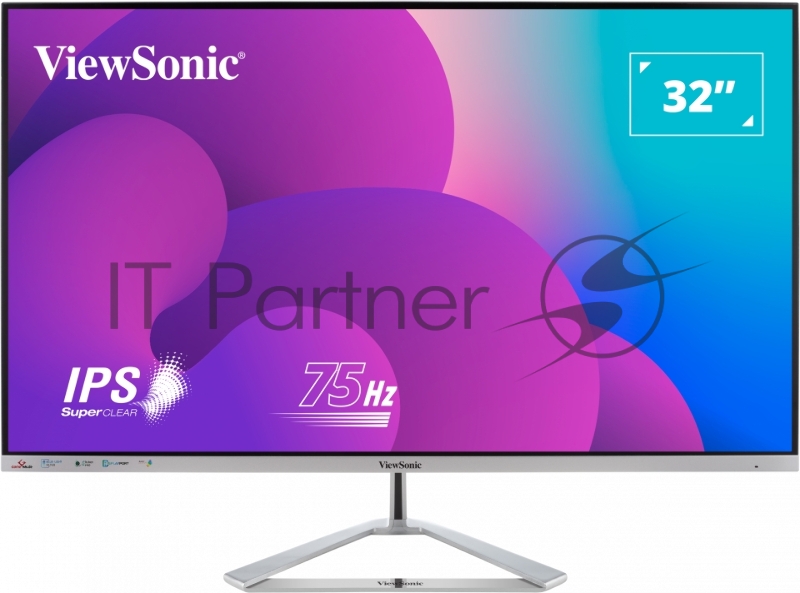 Монитор ViewSonic 32 VX3276-MHD-3 серебристый IPS LED 16:9 HDMI M/M матовая 250cd 178гр/178гр 1920x1080 75Hz VGA DP FHD 6.2кг