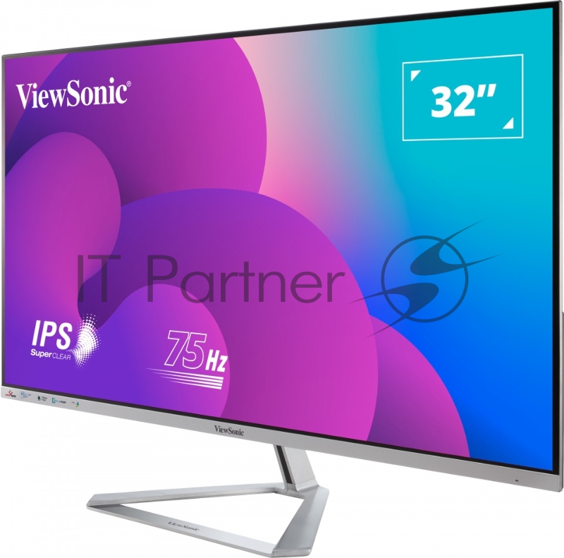Монитор ViewSonic 32 VX3276-MHD-3 серебристый IPS LED 16:9 HDMI M/M матовая 250cd 178гр/178гр 1920x1080 75Hz VGA DP FHD 6.2кг