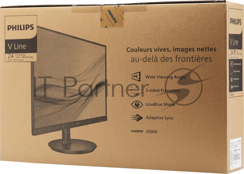 МОНИТОР 23.8 PHILIPS 241V8AW/00 WHITE (IPS, 1920x1080, 75Hz, 4 ms, 178°/178°, 250 cd/m, 1000:1, +HDMI, +MM)