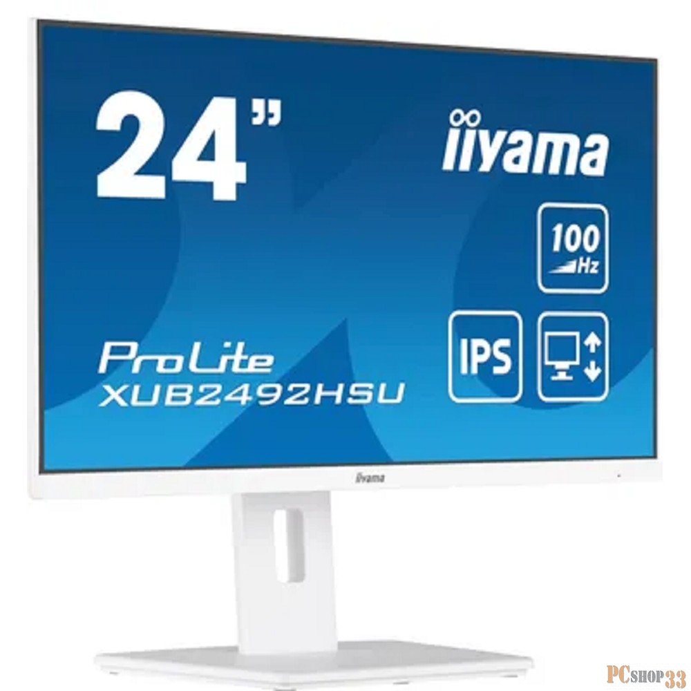 Монитор LCD Iiyama 23.8 XUB2492HSU-W6 белый {IPS 1920x1080 100Hz 0.4ms HDMI DisplayPort USB M/M Pivot}