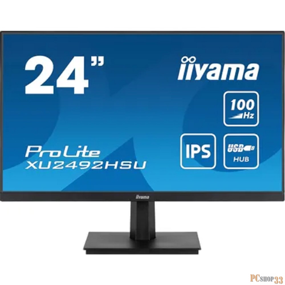 Монитор Iiyama 23.8 ProLite XU2492HSU-B6 черный IPS LED 0.4ms 16:9 HDMI M/M матовая 250cd 178гр/178гр 1920x1080 100Hz DP FHD USB 51кг