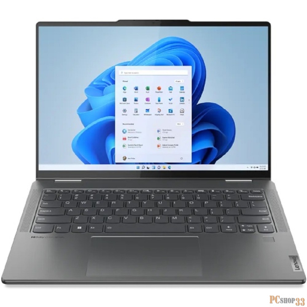 Ноутбук Lenovo Yoga Pro 7 14ARP8 14 WUXGA (1920x1200) OLED 400N, AMD Ryzen 5 7535U, 8GB Soldered LPDDR5 6400, 512GB SSD M.2, Radeon 660M, WiFi6, BT, TPM2.0, FHD Cam, 73Wh, 65W USB-C, Win 11 Home, 1.49kg,