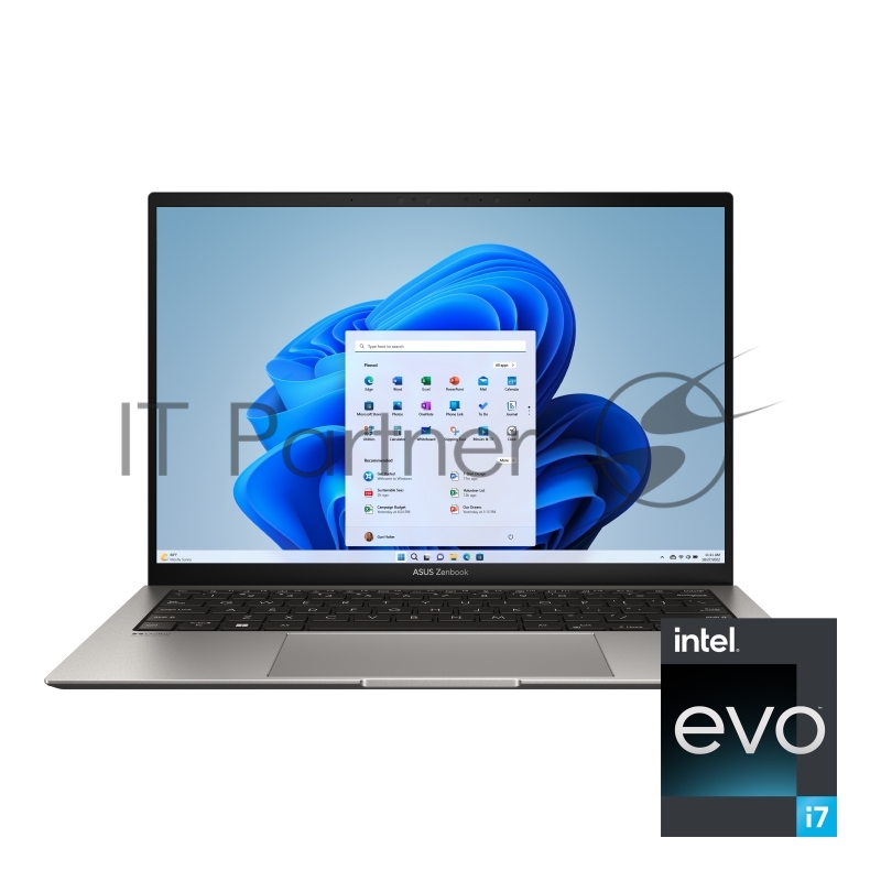 Ноутбук Asus Zenbook S UX5304MA-NQ138W Core Ultra 7 155U 16Gb SSD1Tb UMA 13.3 OLED 3K (2880x1800) Windows 11 Home grey WiFi BT Cam Bag (90NB12V2-M008F0)
