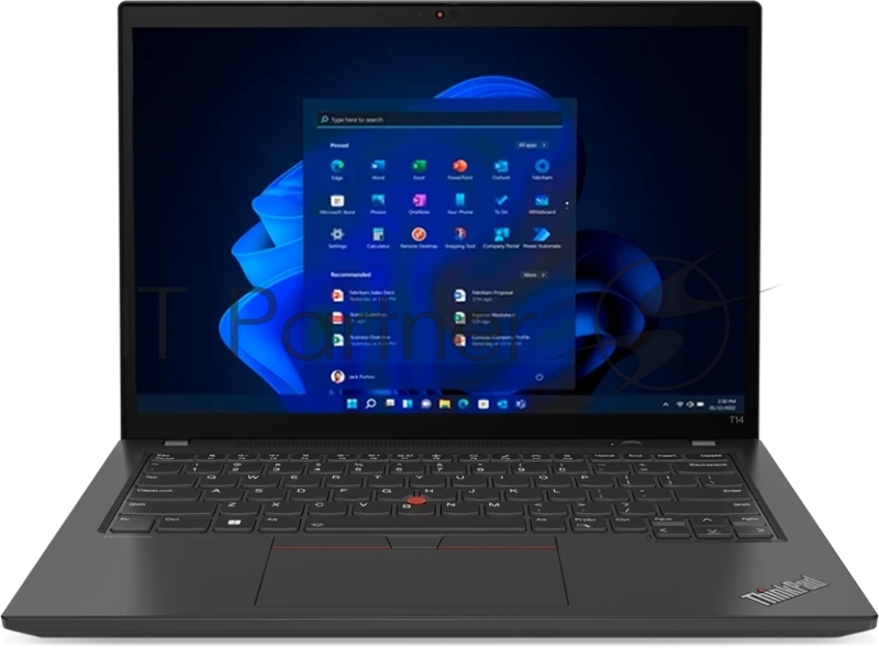 Ноутбук ThinkPad T14 Gen 4 14 WUXGA (1920x1200) IPS 300N, i7-1355U, 16GB LPDDR5 5200, 512B SSD M.2, Intel Iris Xe, WiFi, BT, FPR, FHD Cam, 52.5Wh, 65W USB-C, Win 11 Pro, 1Y, 1.37kg