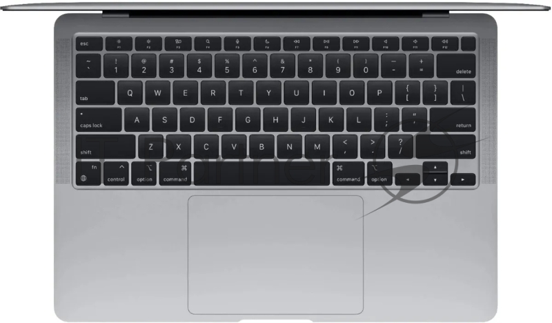 Ноутбук Apple MacBook Air A2337 M1 8 core 8Gb SSD256Gb/7 core GPU 13.3 IPS (2560x1600) Mac OS grey space WiFi BT Cam (MGN63CH/A)