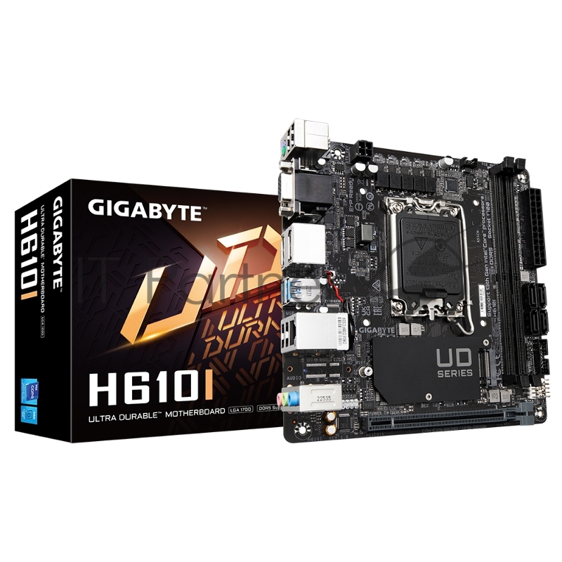 Материнская плата Gigabyte H610I Soc-1700 Intel H610 2xDDR5 mini-ITX AC`97 8ch(7.1) GbLAN+VGA+HDMI+DP