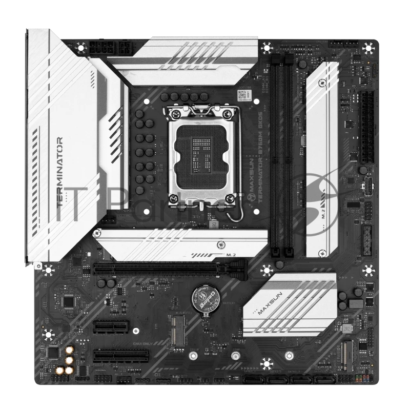 Материнская плата Maxsun MS-Terminator B760M GKD5 LGA1700 B760 2*DDR5 1*PCIEx16/ 1*PCIEx4/ 3*M.2 Front1*TypeC(10Gpbs)/ 2*USB3.2 Gen1/ 2*USB2.0 Rear2*USB3.2 Gen1/ 6*USB2.0 4*SATA3 2.5G HDMI+DP M-ATX RTL