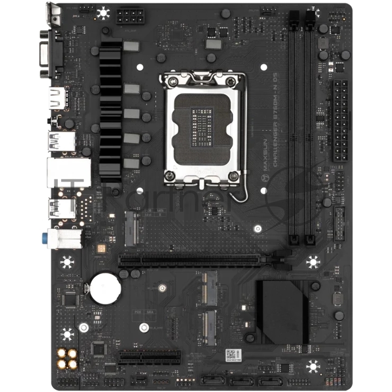 Материнская плата Maxsun MS-Challenger B760M D5 LGA1700 B760 2*DDR5 1*PCIEx16/ 1*PCIEx1/ 2*M.2 Front2*USB3.2 Gen1/ 2*USB2.0 Rear4*USB3.2 Gen1/ 2*USB2.0 3*SATA3 1G VGA+HDMI M-ATX RTL