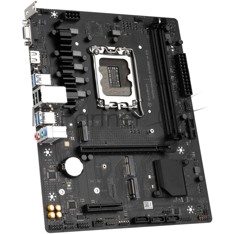 Материнская плата Maxsun MS-Challenger B760M D5 LGA1700 B760 2*DDR5 1*PCIEx16/ 1*PCIEx1/ 2*M.2 Front2*USB3.2 Gen1/ 2*USB2.0 Rear4*USB3.2 Gen1/ 2*USB2.0 3*SATA3 1G VGA+HDMI M-ATX RTL