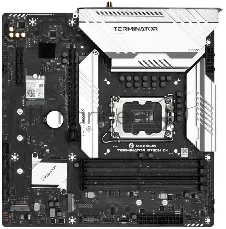Материнская плата Maxsun MS-Terminator B760M D4 LGA1700 B760 4*DDR4 1*PCIEx16/ 1*PCIEx4/ 3*M.2 Front1*TypeC(20Gpbs)/ 2*USB3.2 Gen1/ 2*USB2.0 Rear2*USB3.2 Gen2/ 6*USB2.0 4*SATA3 2.5G HDMI+DP M-ATX RTL