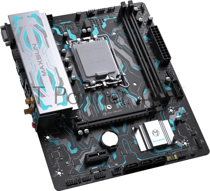 Материнская плата Maxsun MS-B760M GAMING WIFI GANK LGA1700 B760 2*DDR5 1*PCIEx16/ 1*PCIEx1/ 1*M.2 Front2*USB3.2 Gen1/ 2*USB2.0 Rear2*USB3.2 Gen1/ 4*USB2.0 3*SATA3 1G VGA+HDMI M-ATX RTL
