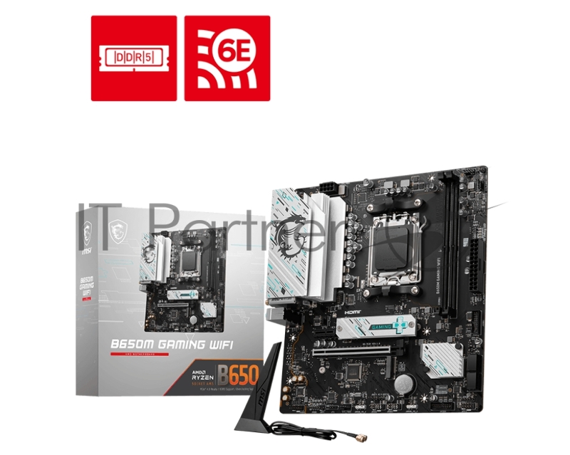 Материнская плата MSI B650M GAMING WIFI SocketAM5 AMD B650 2xDDR5 mATX AC`97 8ch(7.1) 2.5Gg RAID+VGA+HDMI+DP