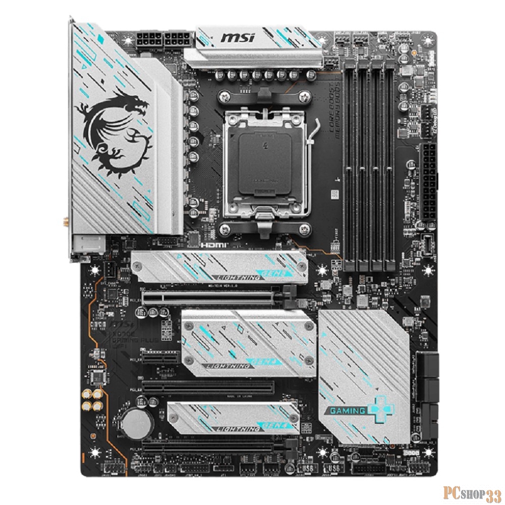 Материнская плата MSI X670E GAMING PLUS WIFI SocketAM5 AMD X670 4xDDR5 ATX AC`97 8ch(7.1) 2.5Gg RAID+HDMI+DP