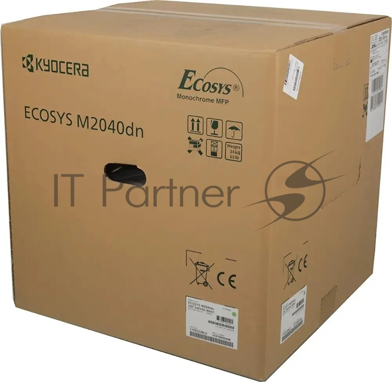 МФУ Kyocera Ecosys M2040dn лазерный, (1102S33AX0) принтер/сканет/копир {A4, 512Mb, LCD, 40стр/мин, USB2.0, сетевой, DADF, двуст.печать, старт.картр. TK-1178} (Азия)