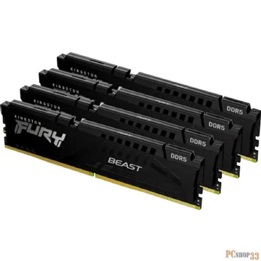 Модуль памяти Kingston DDR5 64GB Kit (4x16Gb) 5200 MT/s CL40 KF552C40BBK4-64
