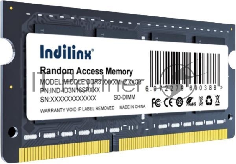 Модуль памяти для ноутбука SODIMM DIMM 4GB DDR3-1600 IND-ID3N16SP04X INDILINX