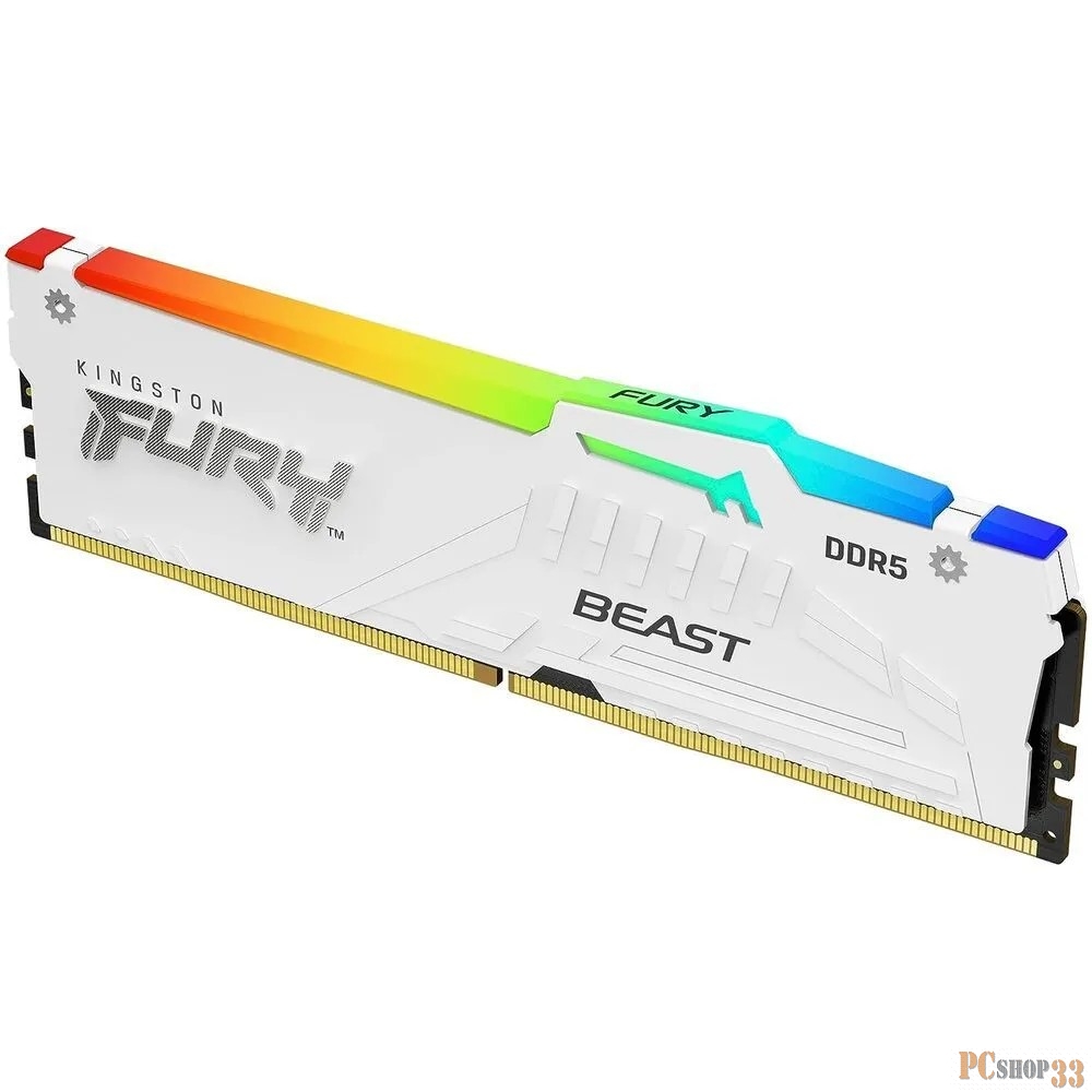 Модуль памяти Kingston 16GB 6000MT/s DDR5 CL40 DIMM FURY Beast White RGB XMP KF560C40BWA-16