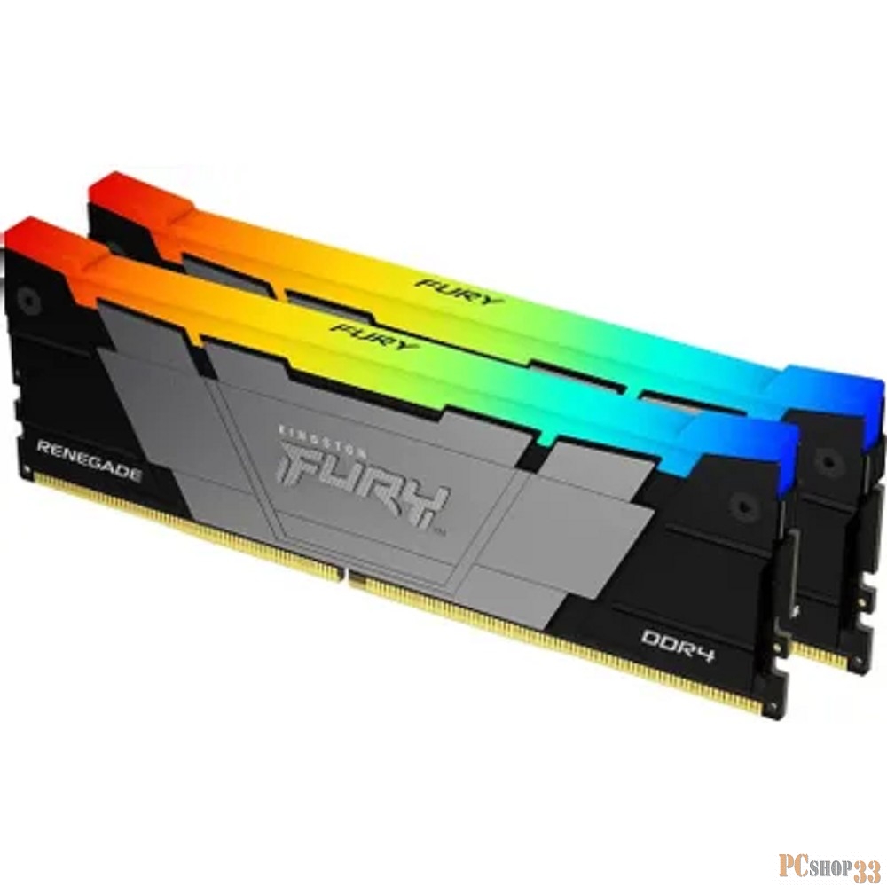 Память Kingston DDR4 2x8GB 3600MHz KF436C16RB2AK2/16 Fury Renegade RGB RTL Gaming PC4-28800 CL16 DIMM 288-pin 1.35В kit dual rank с радиатором Ret