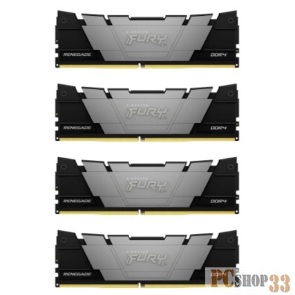 Память Kingston DDR4 4x32GB 3200MHz KF432C16RB2K4/128 Fury Renegade Black RTL Gaming PC4-25600 CL16 DIMM 288-pin 1.35В kit dual rank с радиатором Ret