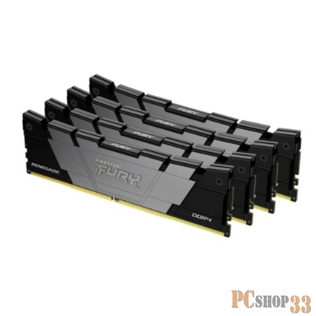 Память Kingston DDR4 4x32GB 3200MHz KF432C16RB2K4/128 Fury Renegade Black RTL Gaming PC4-25600 CL16 DIMM 288-pin 1.35В kit dual rank с радиатором Ret