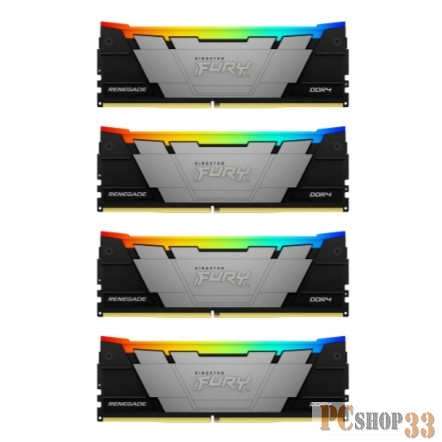 Память Kingston DDR4 4x32GB 3600MHz KF436C18RB2AK4/128 Fury Renegade RGB RTL Gaming PC4-28800 CL18 DIMM 288-pin 1.35В dual rank с радиатором Ret