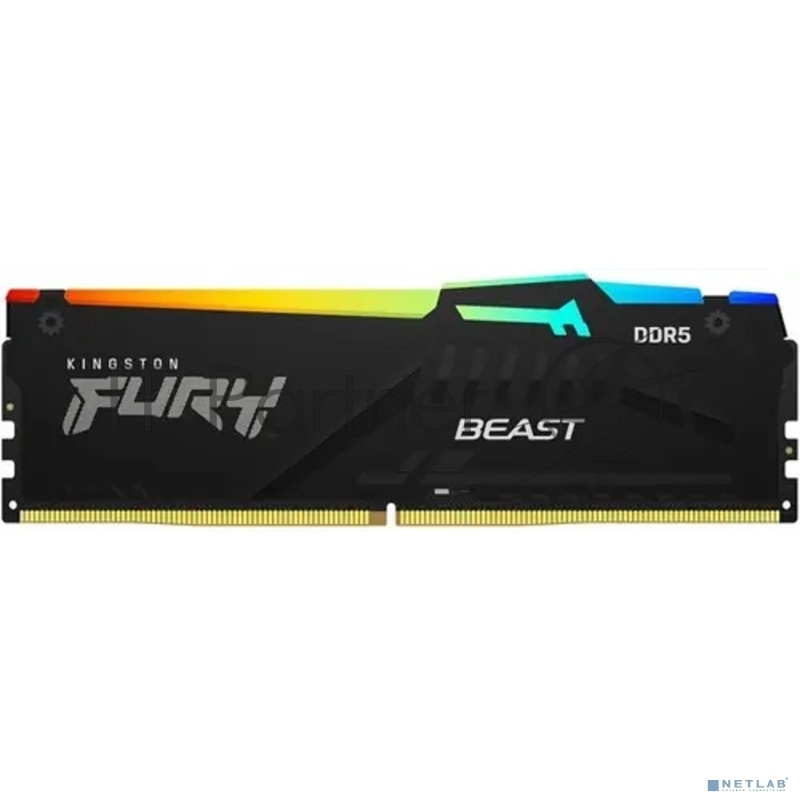 Память DDR5 16GB 5200MHz Kingston KF552C36BBEA-16 Fury Beast Expo RGB RTL Gaming PC5-41600 CL36 DIMM 288-pin 1.25В kit single rank с радиатором Ret