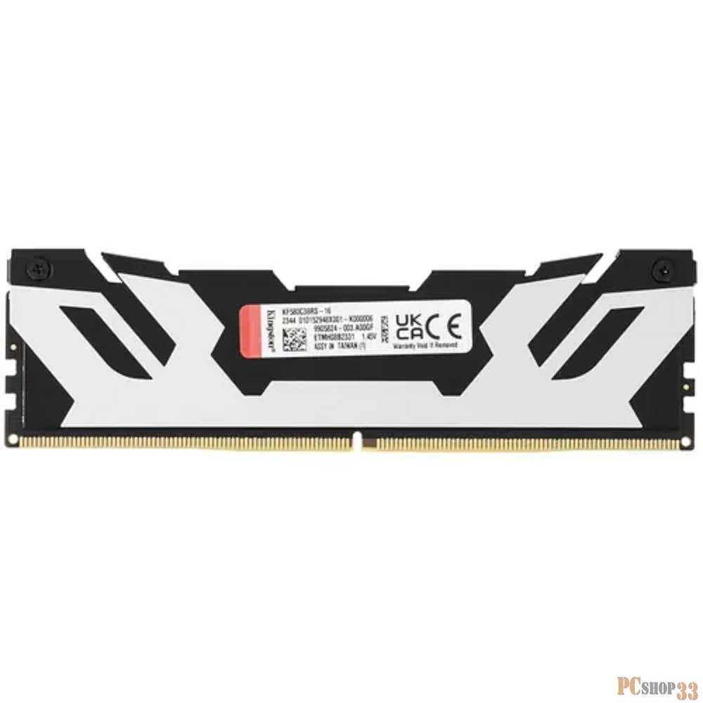 Память Kingston DDR5 16GB 8000MHz KF580C38RS-16 Fury Renegade Black RTL Gaming PC5-57600 CL38 DIMM 288-pin 1.45В single rank с радиатором Ret