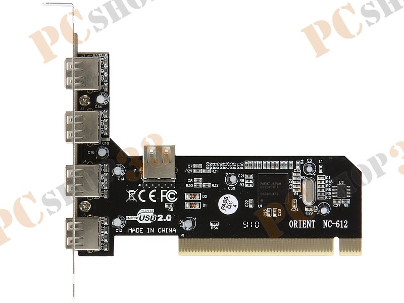 Контроллер USB2.0 (4 внешн. + 1 внутр.) ORIENT NC-612 (PCI)