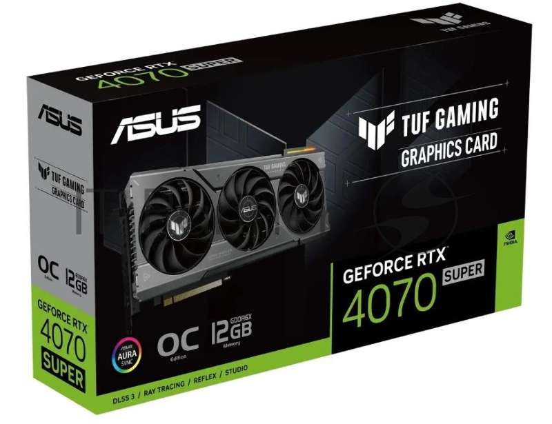 Видеокарта Asus TUF-RTX4070S-O12G-GAMING NVIDIA GeForce RTX 4070 Super 12Gb PCI-E 4.0 192bit GDDR6X 2475/21000 HDMIx1 DPx3 HDCP Ret