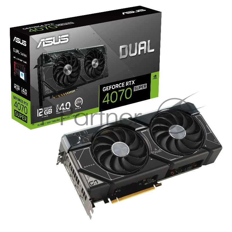 Видеокарта Asus DUAL-RTX4070S-12G NVIDIA GeForce RTX 4070 Super 12Gb PCI-E 4.0 192bit GDDR6X 2475/21000 HDMIx1 DPx3 HDCP Ret