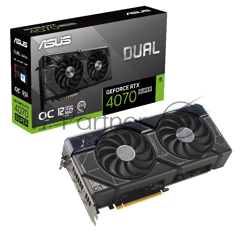Видеокарта Asus DUAL-RTX4070S-O12G NVIDIA GeForce RTX 4070 Super 12Gb PCI-E 4.0 192bit GDDR6X 2475/21000 HDMIx1 DPx3 HDCP Ret