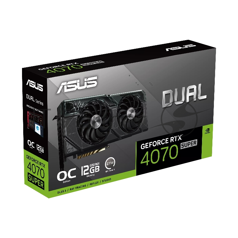 Видеокарта Asus DUAL-RTX4070S-O12G NVIDIA GeForce RTX 4070 Super 12Gb PCI-E 4.0 192bit GDDR6X 2475/21000 HDMIx1 DPx3 HDCP Ret