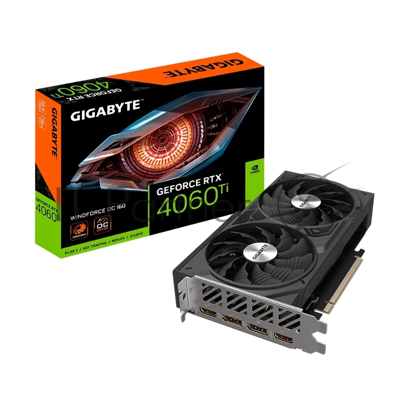 Видеокарта Gigabyte GV-N406TWF2-16GD NV RTX4060TI 16Gb 128bit GDDR6 2565/18000/HDMIx2/DPx2